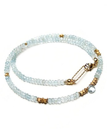 Akwamaryn choker vol. 8 /naszyjnik/ - Szlachetna kolekcja, KiKa pracownia