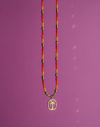 Kolorowy naszyjnik na lato z palmą, AT NOON