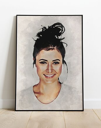 Plakat personalizowany, akwarela ze zdjęcia, oryginalna grafika na ścianę., Grawisfera