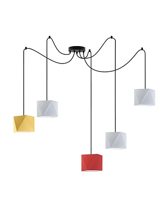 Regulowana 5-płomienna lampa wisząca typu pająk KANO D5 mix kolorów, LYSNE