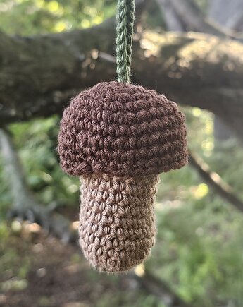 Naszyjnik grzybek, sakiewka, podgrzybek, cosy creation