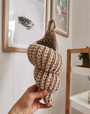 Kosz w kształcie muszli do powieszenia - boho dekoracja do domu, Lana Design