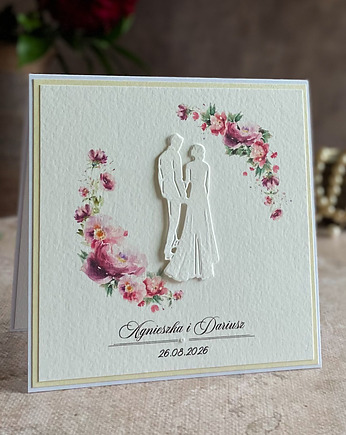 Kartka ślubna w ozdobnej kopercie, WP34a, Anna Art and Crafts
