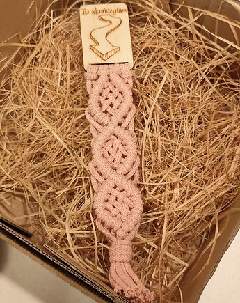 Zakładka do książek handmade makrama na prezent, miaukramy