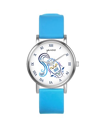 Zegarek  mały - Wodnik - silikonowy, niebieski, yenoo