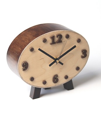 Zegar drewniany biurkowy - Cichy mechanizm, Clock Wood Studio