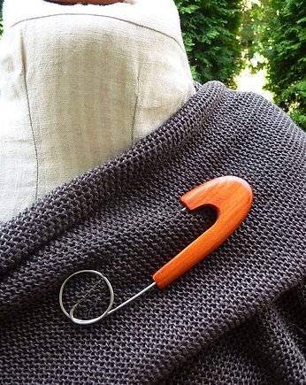 Agrafka zapinaka szalik ponczo, cynamonn