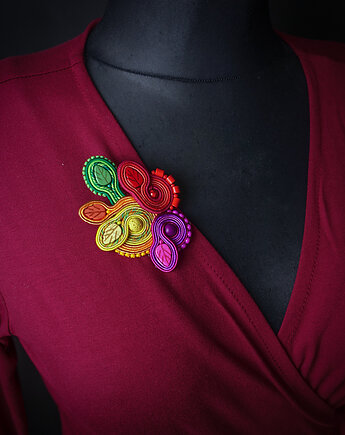 Broszka- jesienne liście, Mró Soutache