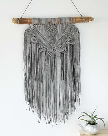 Makrama  GREY szara ozdoba na ścianę macrame, SisFox