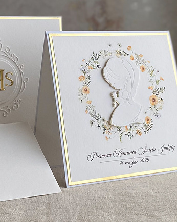 Kartka na komunię z pudełkiem i kopertą, 76 D, Anna Art and Crafts