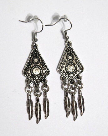 Kolczyki wiszące - Boho piórka 2, yenoo