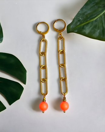 Swarovski neon pearls : neon orange, kaktusia