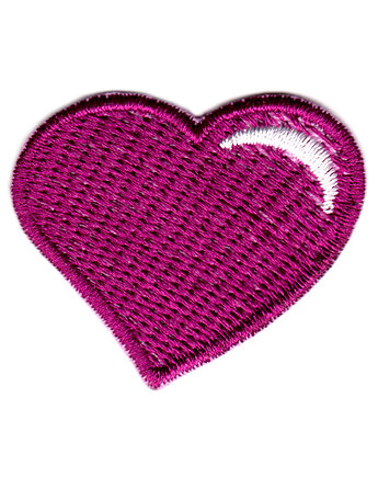 Naszywka naprasowanka SERCE FIOLET termo haft dla dzieci 4x3,5cm, Wyszywane