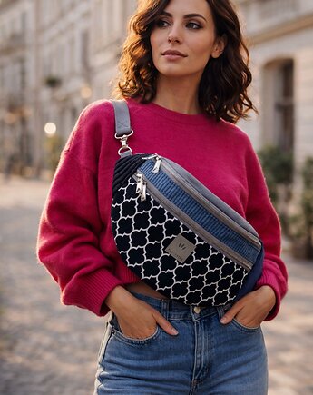 Kolorowa Nerka XL z weluru i sztruksu Agadir, sabi tatka