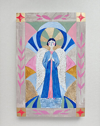 Anioł na desce, prezent na komunie ANIOŁ, prezent na chrzest, PRINTLOVE