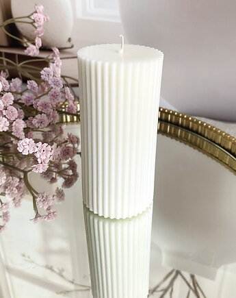 Świeca ekologiczna sojowa dekoracyjna kolumnowa "Linea" 100x50mm, Coccola JEWELLERY