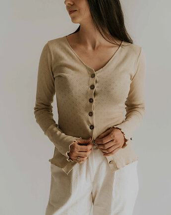 Longsleeve Mellow, beżowy, OWO me