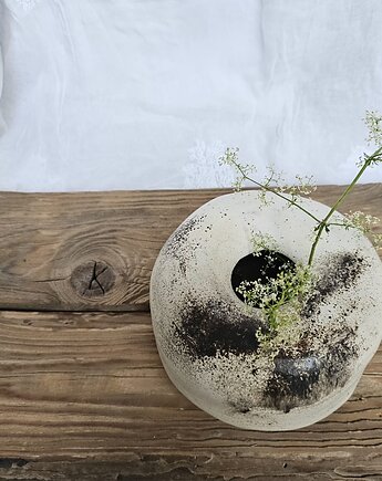 Ceramiczny wazon na kwiaty Donut handmade, Ewa Duszka