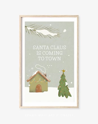 PLAKAT zimowy Plakat świąteczny choinka, black dot studio