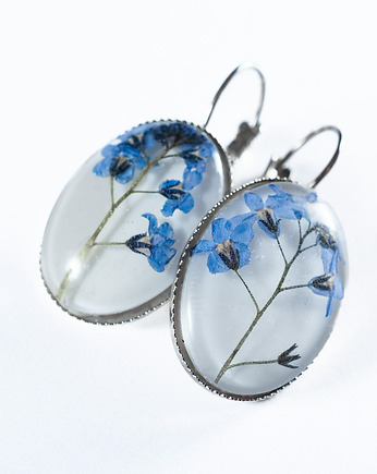 Kolczyki z żywicy z niezapominajkami., So Jewelry