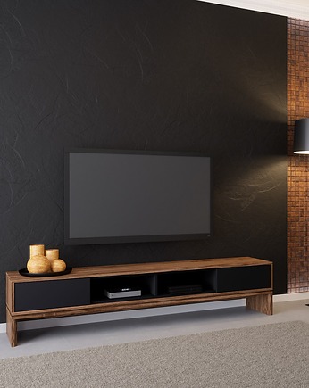 Szafka RTV ABATO 190  orzech + czarny, B2design