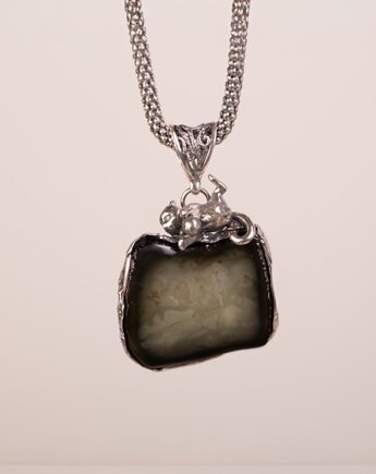 Wisiorek srebrny z kotkiem bursztyn bałtycki