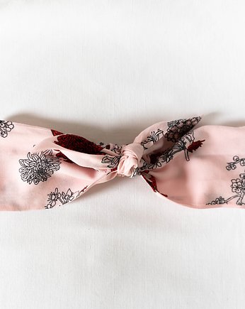Opaska pin up wiskoza róż, wu handmade