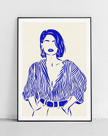 Plakat Kobieta w Pasiastym Żakiecie, Harvest Maison