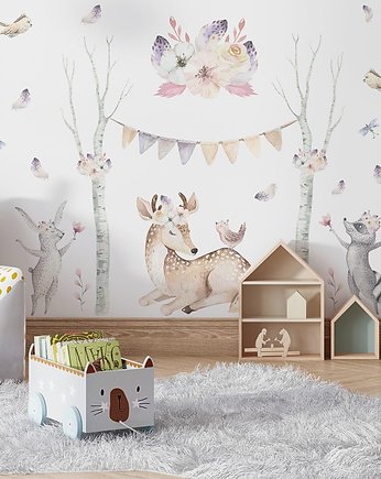 Leśne Zwierzątka BOHO - Naklejki Rozm. L, Dekoracjan