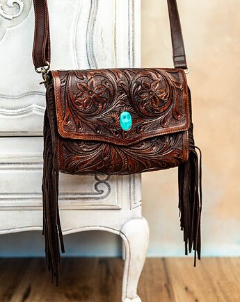 Skórzana torebka ręcznie robiona Phulera ciemnobrązowa, SempreArte