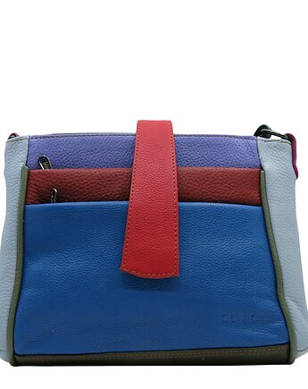 Torebka damska klasyczna skórzana pojemna kieszenie kolorowa pasek OLIVKA, Olivka Warsaw