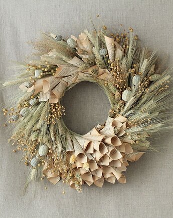 Wianek książkowo makowy 50cm, Rondo Kwiatowe