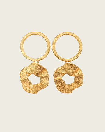 Złote kolczyki na kole - Donna, KOS jewellery