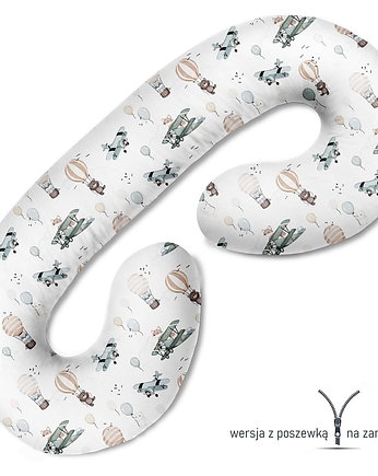 Poduszka ciążowa do spania i karmienia Samoloty i balony, Baby Love Decor