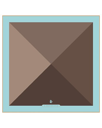 Apaszka jedwabna Mus kawowy 68x68, VARSOVIAN