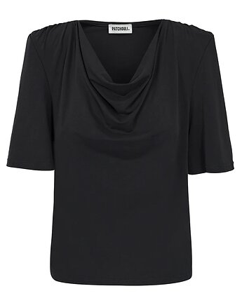 T-Shirt Wave modal black, Patchouli