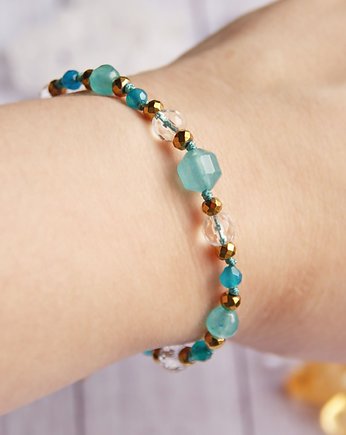 Amulet - LATO - jadeit, kryształ, agat, kaktusia