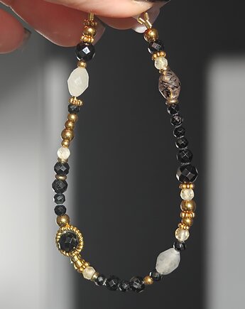 Bransoletka turmalin cytryn kryształ, NESSING handmade