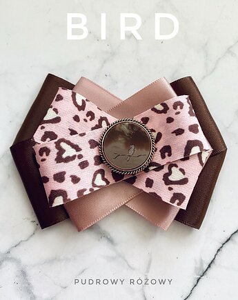 Brosza z kolekcji BIRD z masy perłowej z cudnym ptaszkiem NEW, Pudrowy Różowy