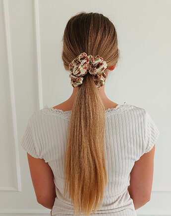 Gumka jedwabna, scrunchie, vinateg bloom MAXI, Capillum