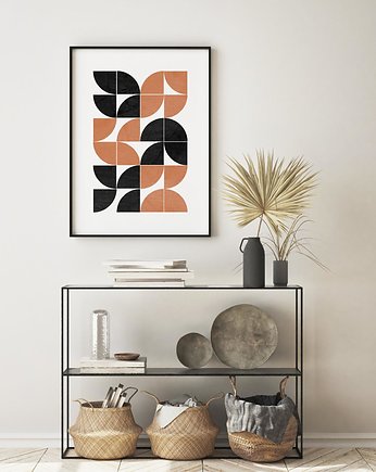 PLAKAT abstrakcyjny neutralny grafika figury, black dot studio