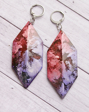 S A L E : UNIKATOWE kolczyki - INKY colors, kaktusia