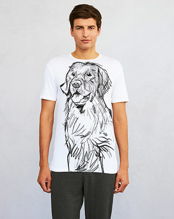 Golden Retriever Dog Men's T-shirt white, SELVA