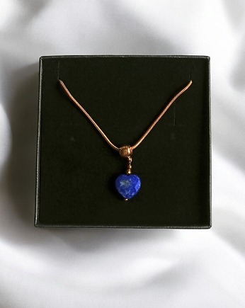 Uroczy naszyjnik: serduszko LAPIS LAZULI : wyjątkowy prezent, kaktusia
