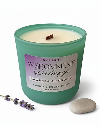 Świeca zapachowa z wosku oliwnego Wspomnienie Dalmacji, Oyasumi