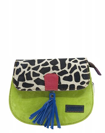 Torebka listonoszka zamszowa damska regulowany pasek kolorowa OLIVKA, Olivka Warsaw