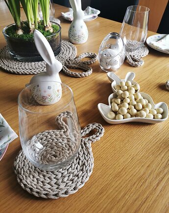 Podkładki pod kubek z uszami królika 4 sztuki, Lana Design