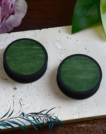 Tunele do uszu 10-100mm / wypełnienie z drewna / zielone, Spirit Of Copper