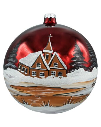 Bombka okrągła duża: bordowy Kościółek, Syn Bombkarza