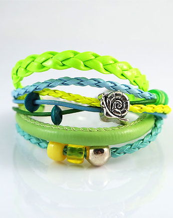 Bransoletka - Ślimak - rzemienie, neonowa, yenoo